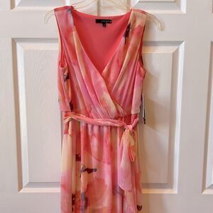 PINK FLORAL SLEEVELESS SANGRIA SURPLUS FRONT SIZE 6
